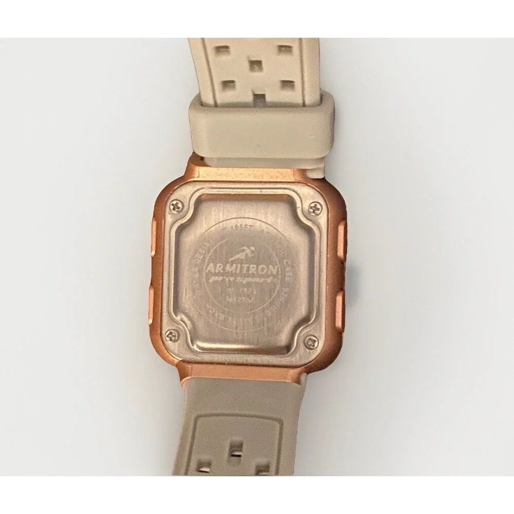 Armitron Pro Sport 40/8147 Rose gold Acrylic Case Quartz Digital Watch Running